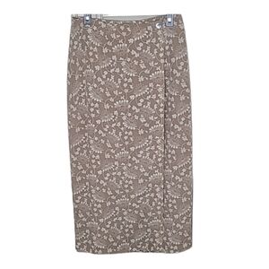 Exact Change Floral Wrap Midi Skirt